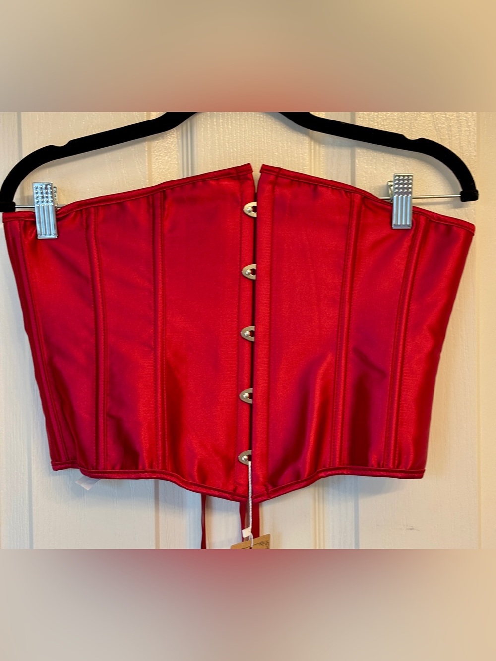 Bright Red Lace-up Corset Waistcoat Women’s Large ~ New with Tags
